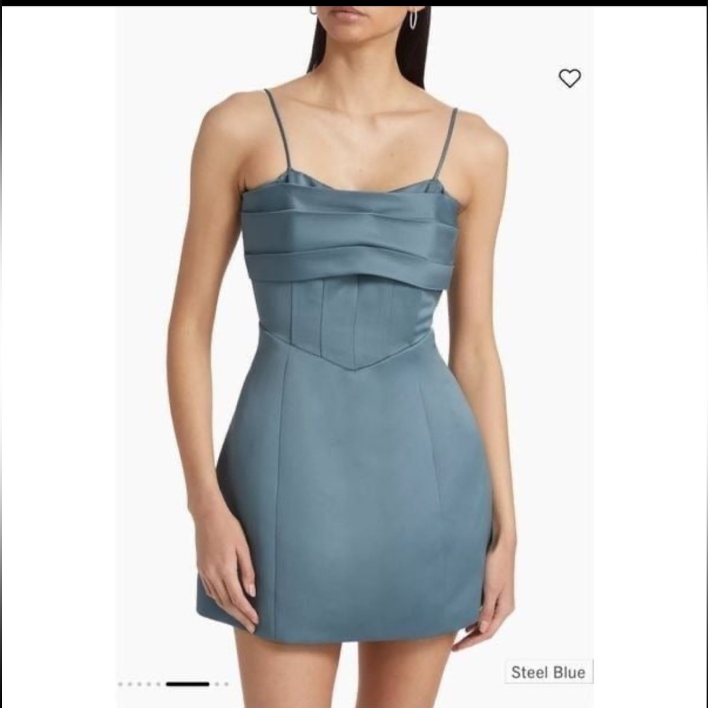 Elliatt Coralie Duchess Sateen Minidress cocktail Blue Wedding Guest size S NWT